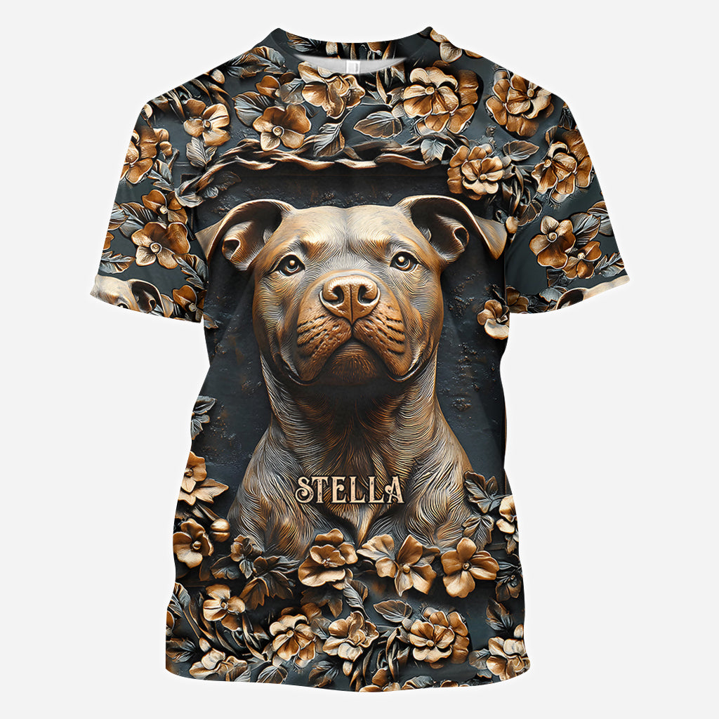 Starker Pitbull – Personalisiertes T-Shirt mit Hundemotiv