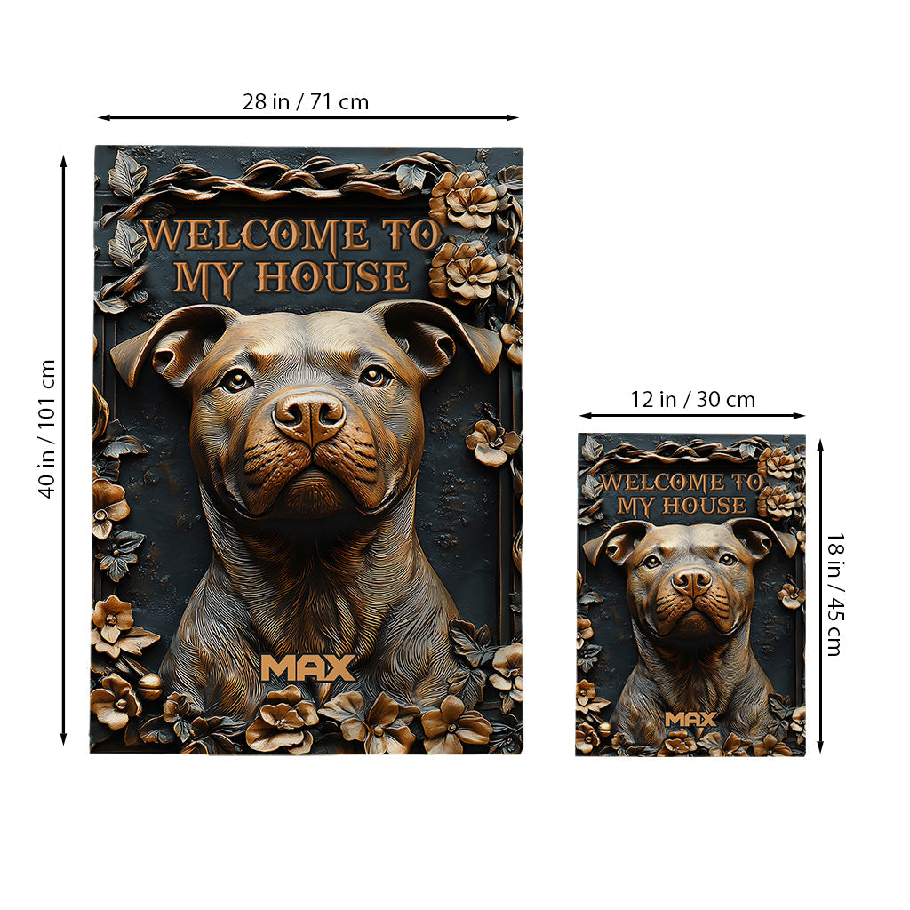 Starker Pitbull - Personalisierte Hunde-Gartenflagge