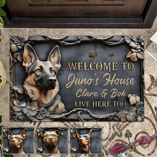 Welcome To Dog's House - Personalized Dog Doormat