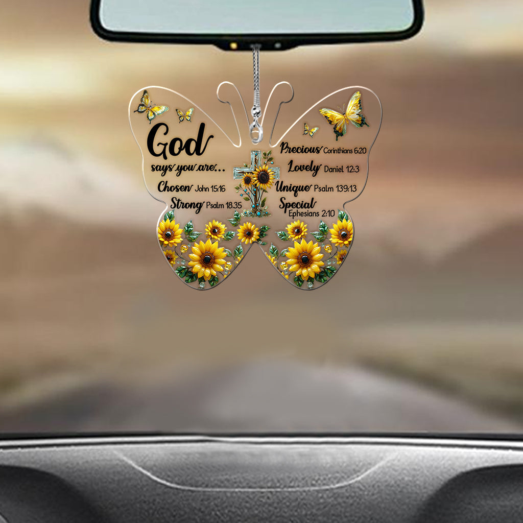 Gott sagt, du bist... - Christlicher transparenter Autoanhänger