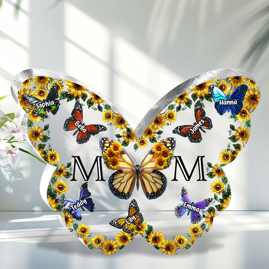 Butterfly Mother - Personalized Mother Custom Shaped Acrylic Plaque