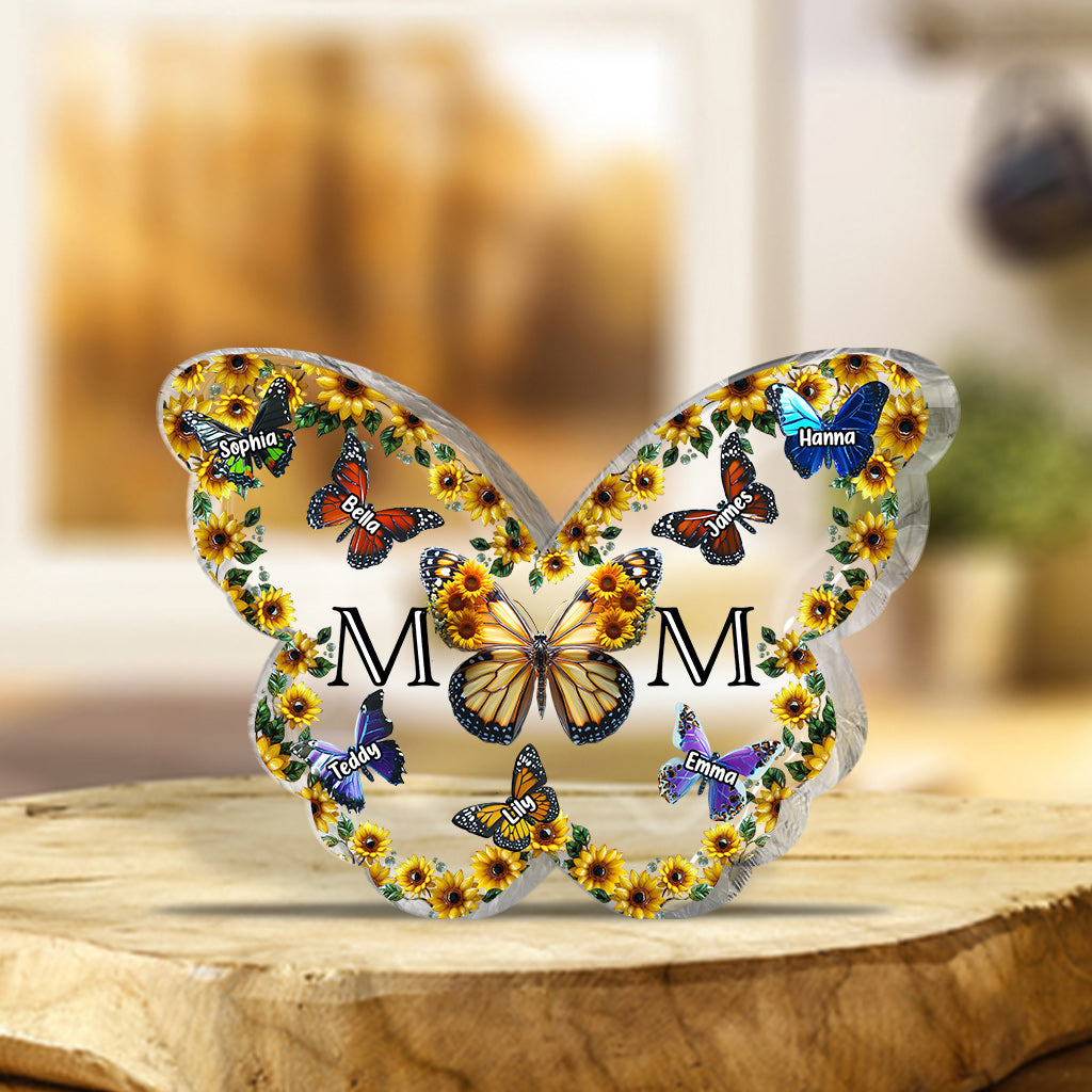 Butterfly Mother - Personalized Mother Custom Shaped Acrylic Plaque
