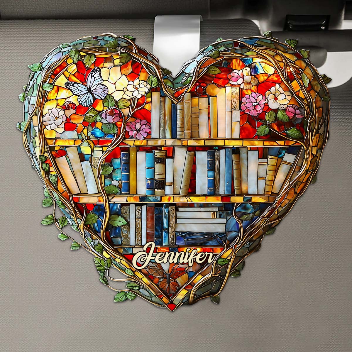 Einfach ein Mädchen, das Bücher liebt – personalisierter, buchförmiger Auto-Sonnenblendenclip