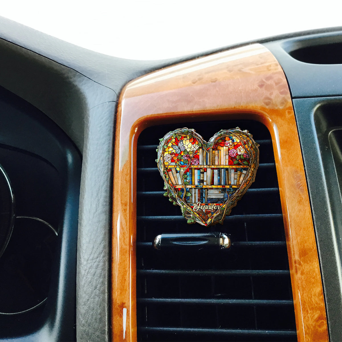Einfach ein Mädchen, das Bücher liebt – personalisierter, buchförmiger Auto-Sonnenblendenclip