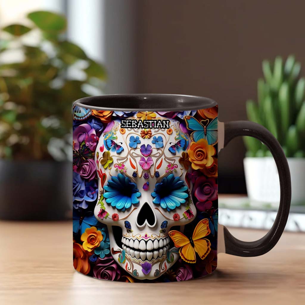 Zuckerschädel – Personalisierte Tasse mit Totenkopf-Akzent