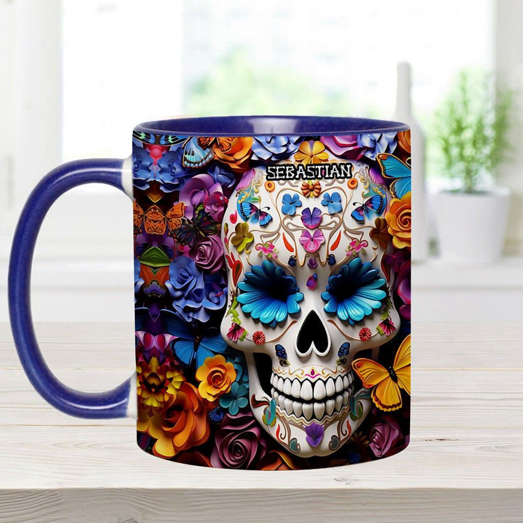 Zuckerschädel – Personalisierte Tasse mit Totenkopf-Akzent