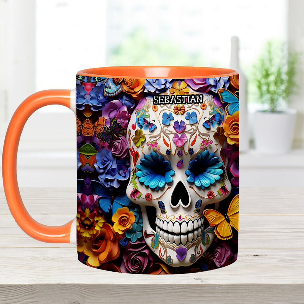 Zuckerschädel – Personalisierte Tasse mit Totenkopf-Akzent