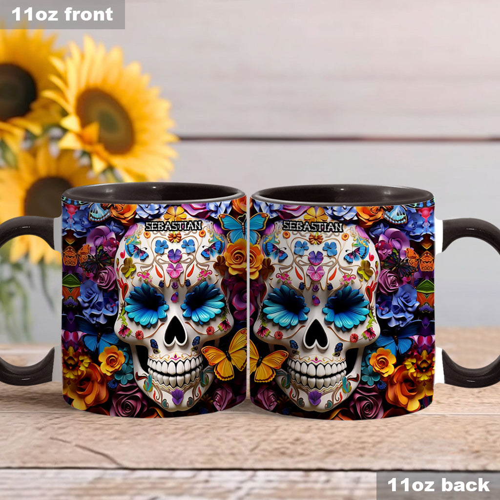Zuckerschädel – Personalisierte Tasse mit Totenkopf-Akzent