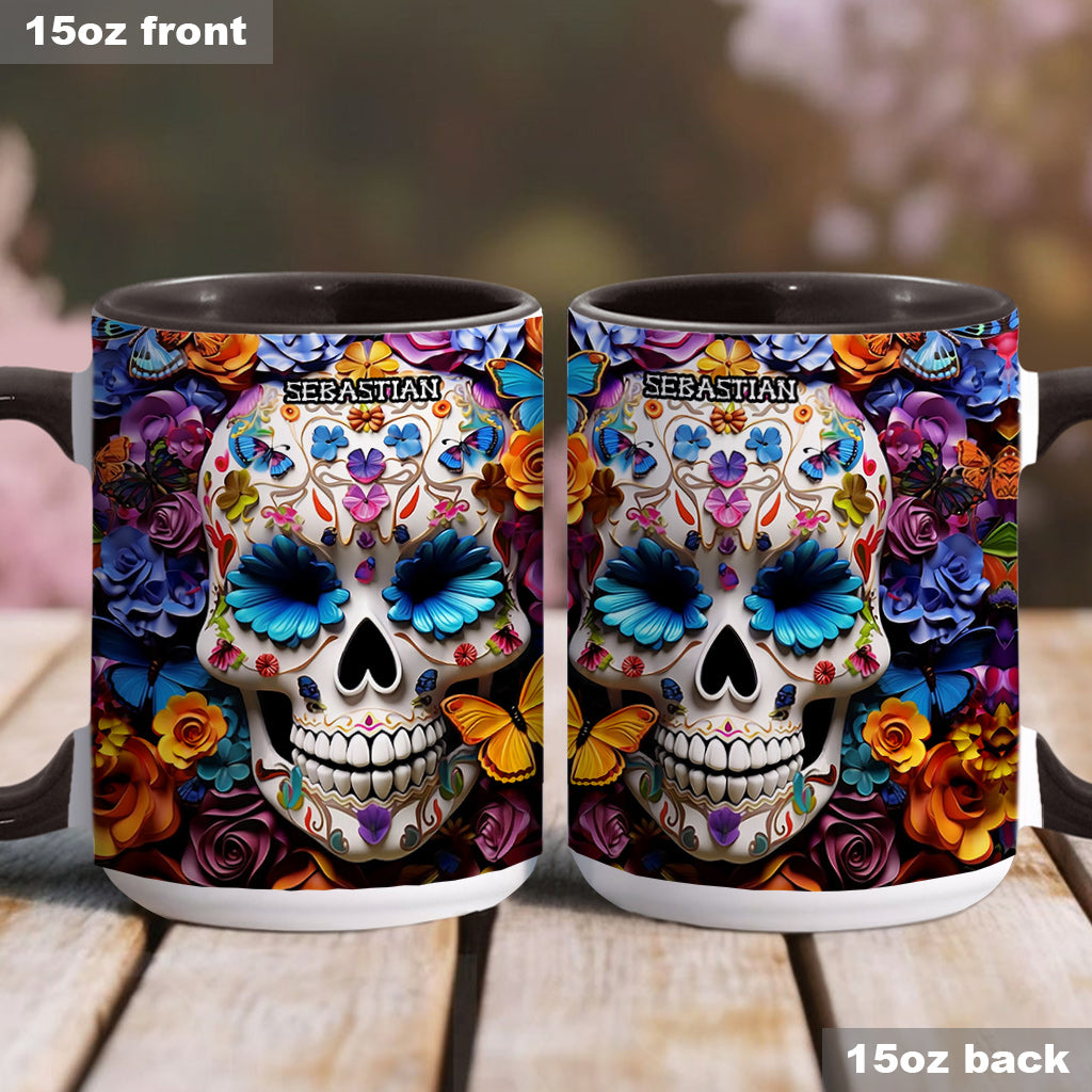 Zuckerschädel – Personalisierte Tasse mit Totenkopf-Akzent