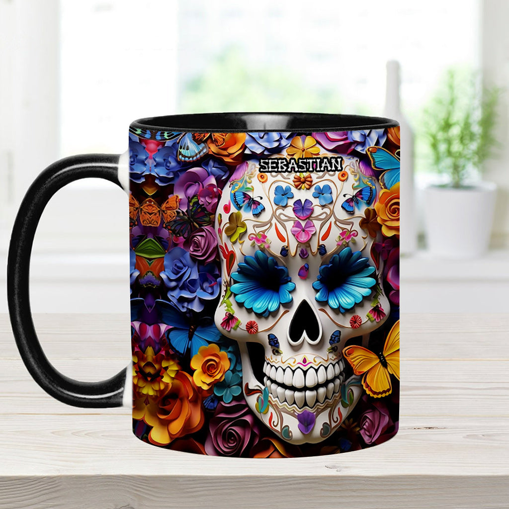 Zuckerschädel – Personalisierte Tasse mit Totenkopf-Akzent