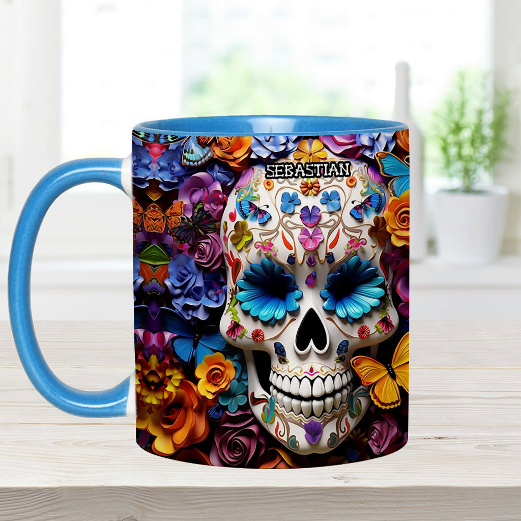 Zuckerschädel – Personalisierte Tasse mit Totenkopf-Akzent