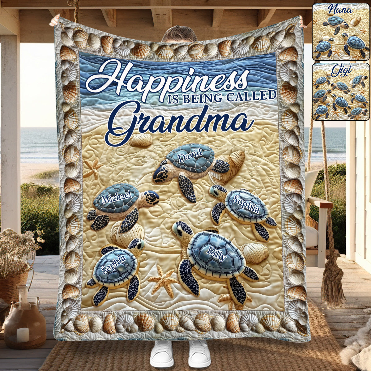Gesegnet, Oma genannt zu werden – personalisierte Oma-Decke