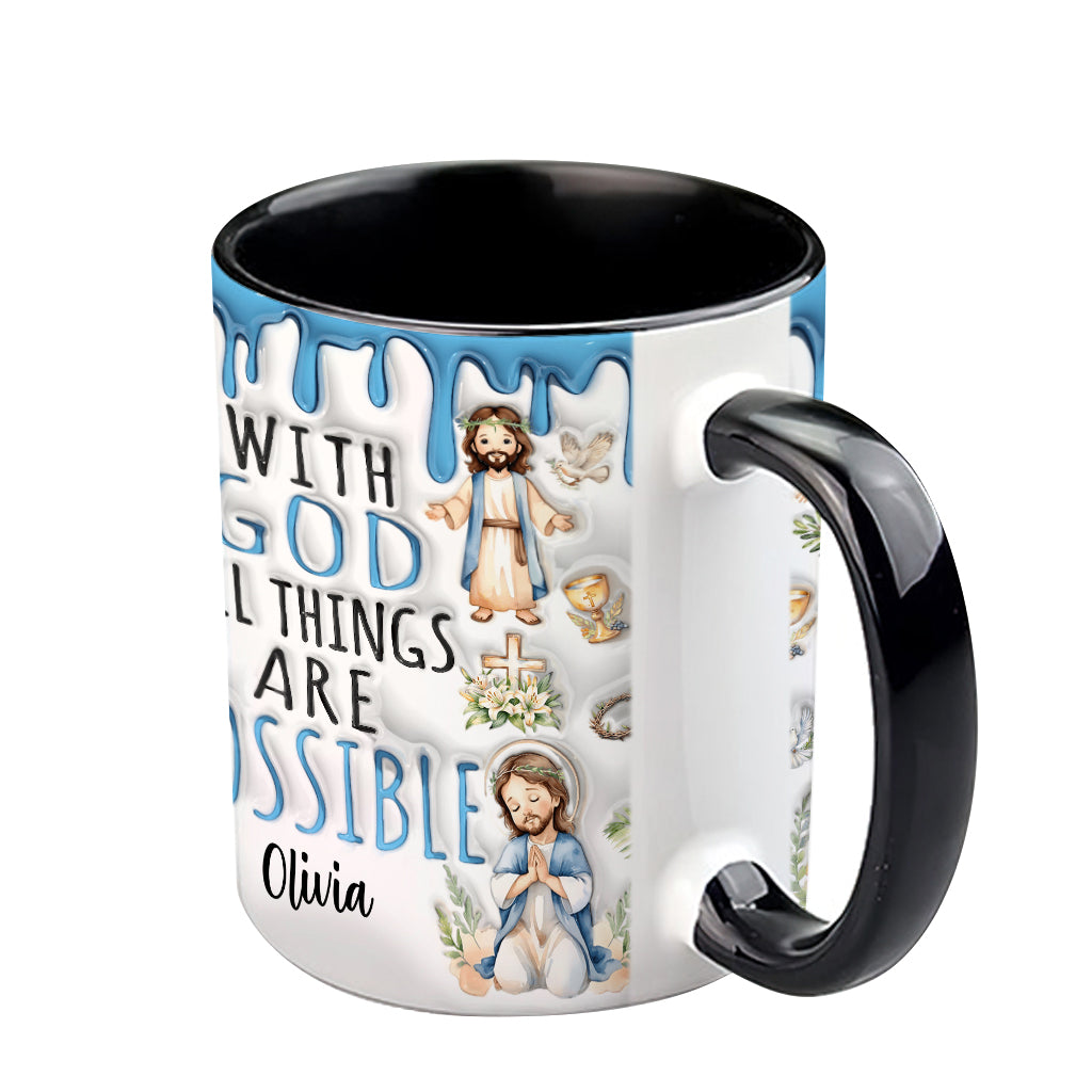 With God All Things Are Possible - Personalized Christian Accent Mug
