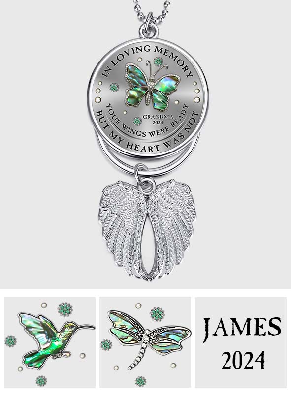 Deine Flügel waren bereit, doch mein Herz nicht – Personalisierter Gedenkflügel-Anhänger