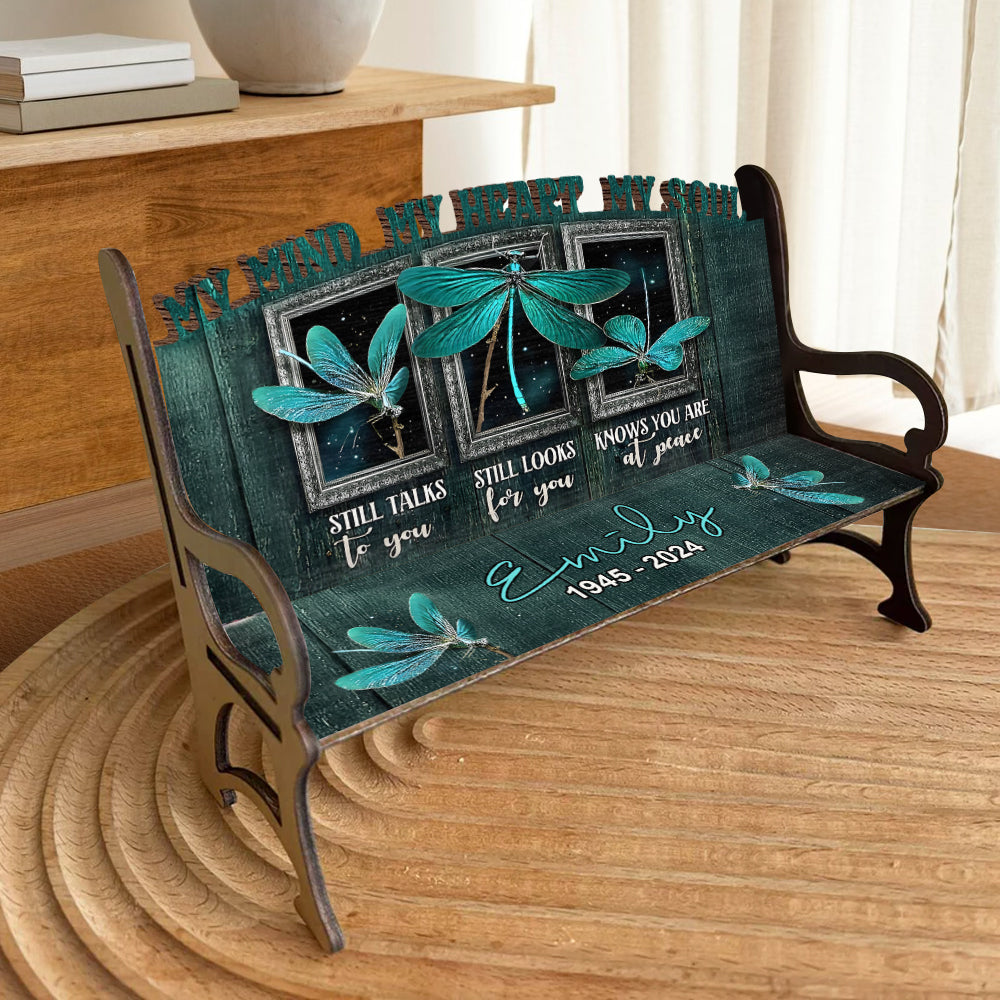 Mein Herz sucht dich noch immer – personalisierte Gedenkbank aus Holz