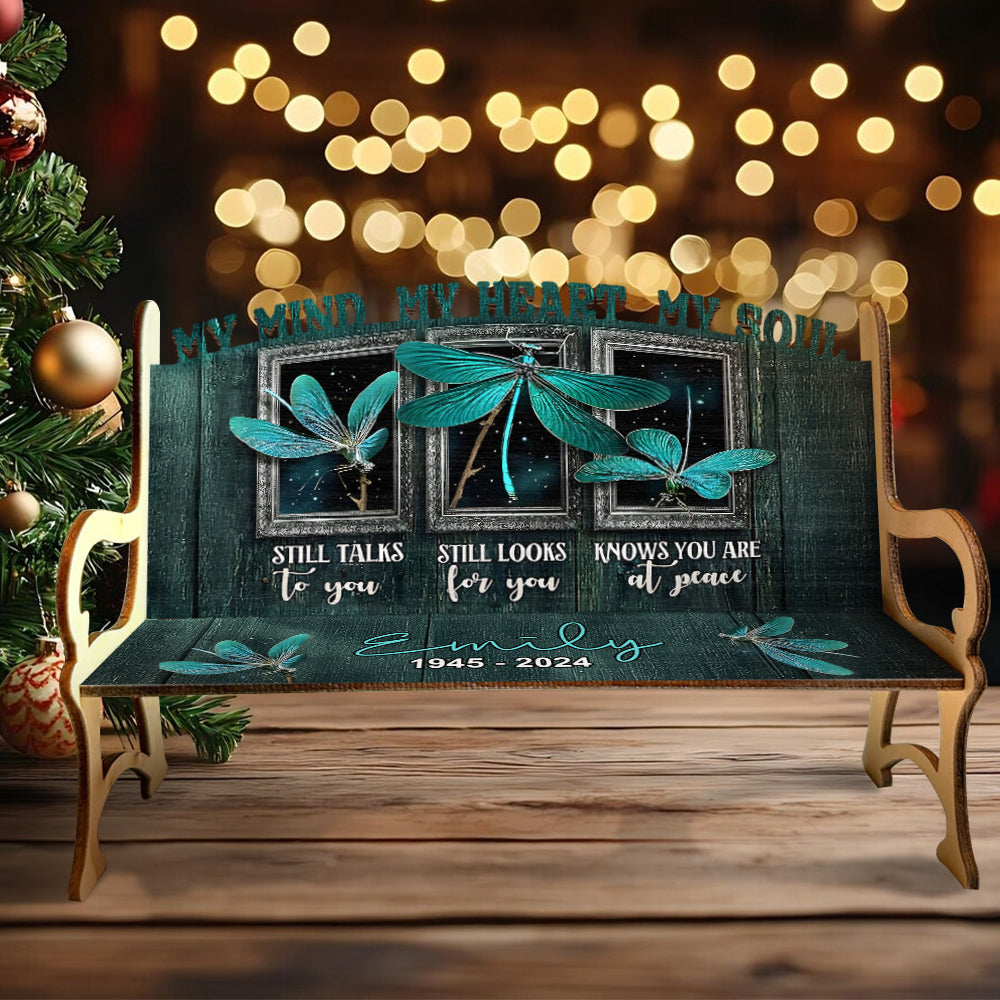 Mein Herz sucht dich noch immer – personalisierte Gedenkbank aus Holz