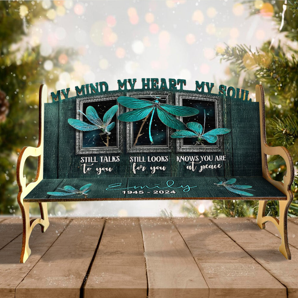 Mein Herz sucht dich noch immer – personalisierte Gedenkbank aus Holz