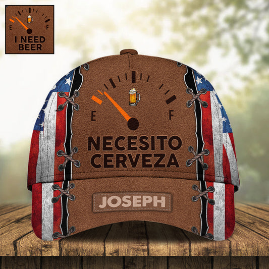 Ich brauche Bier, Necesito Cerveza - Personalisierter Bierdeckel im klassischen Stil