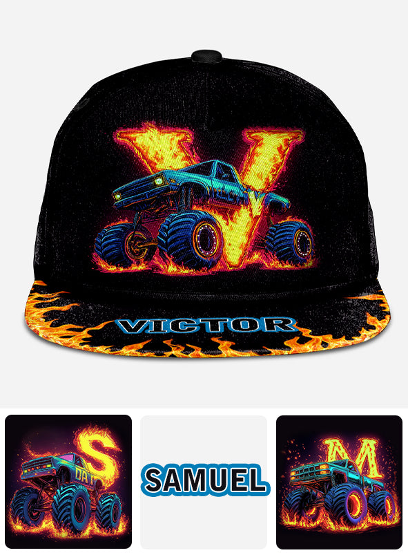Coole Monster-Truck-Cap für Jungen – Personalisierte Snapback-Kappe für Kinder