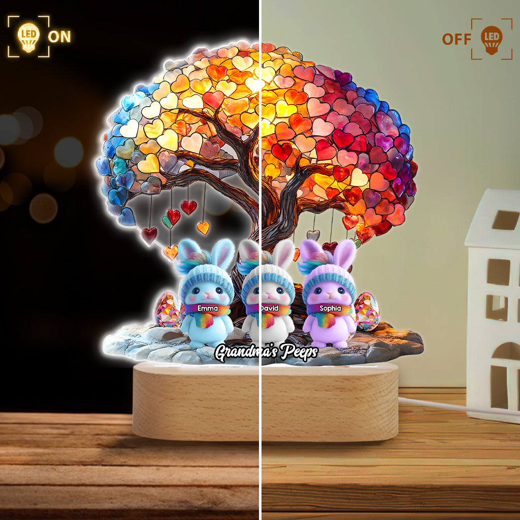 Grandma's Peeps - Personalized Grandma Shaped Plaque Light Base