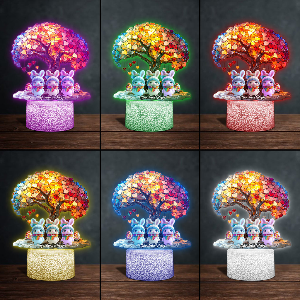 Grandma's Peeps - Personalized Grandma Shaped Plaque Light Base