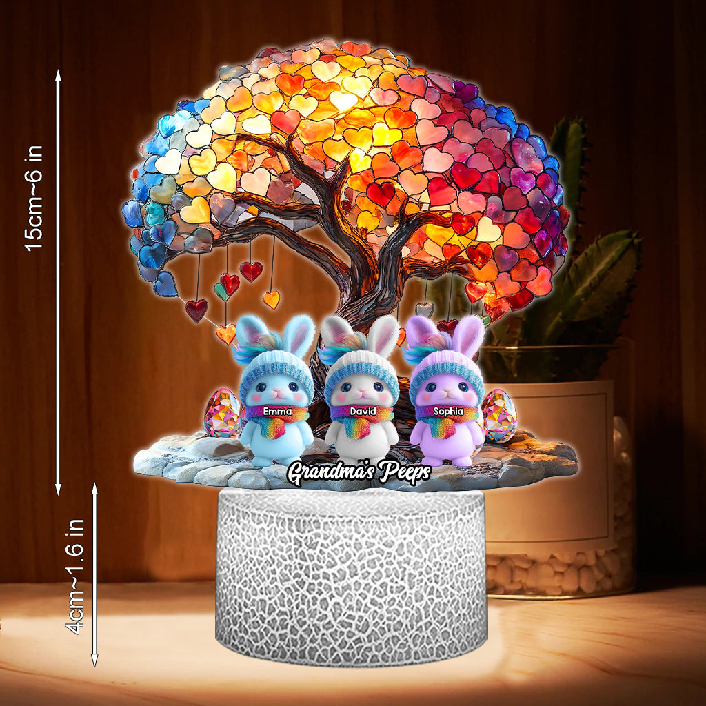 Grandma's Peeps - Personalized Grandma Shaped Plaque Light Base