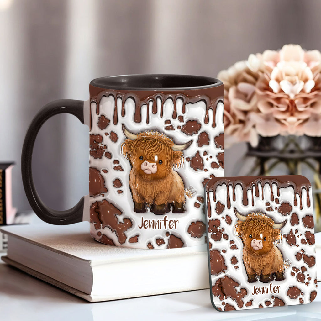 Personalisierte Tasse für ein Mädchen, das Hochlandrinder liebt