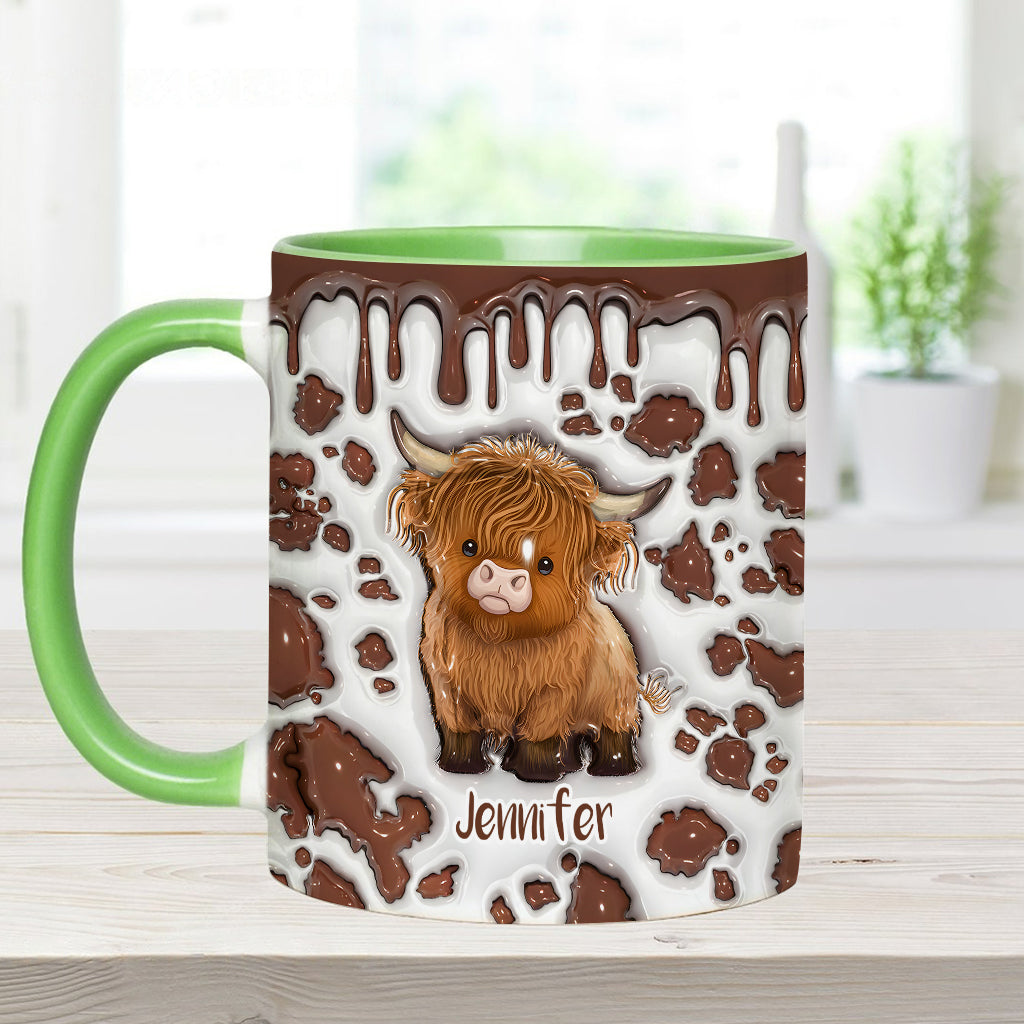Personalisierte Tasse für ein Mädchen, das Hochlandrinder liebt
