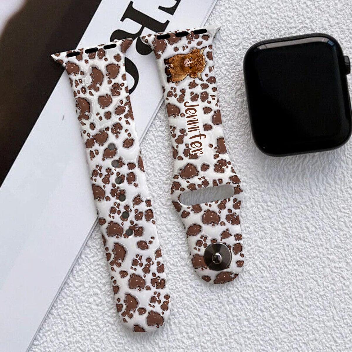 Just A Girl Who Loves Highland Cow - Personalized Apple Watch Band