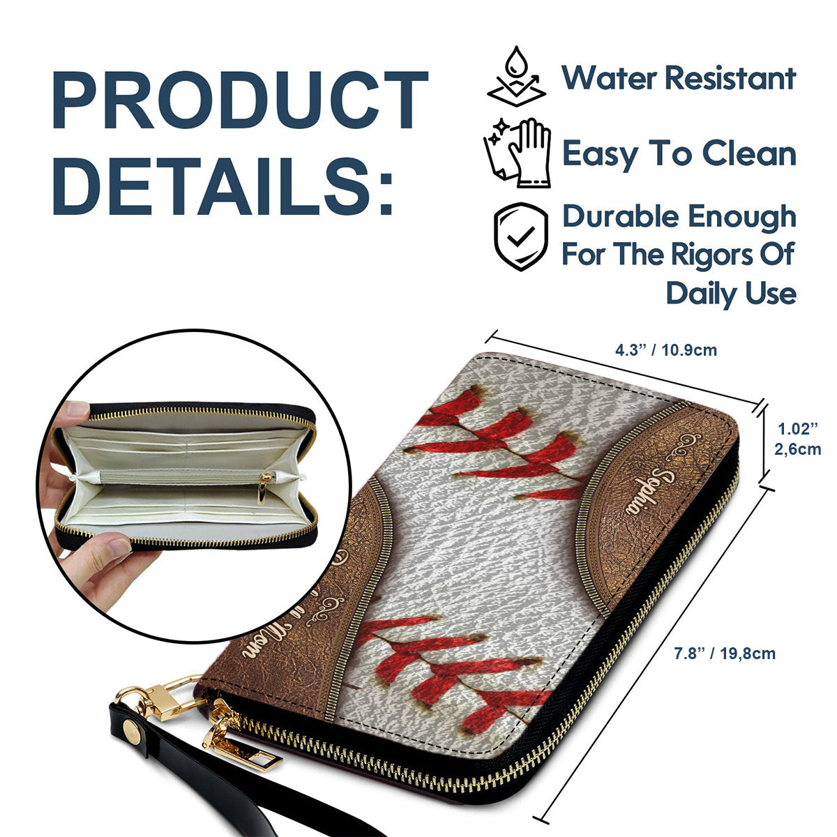 Sport Mom – Personalisierte lange Geldbörse aus Leder für Mütter