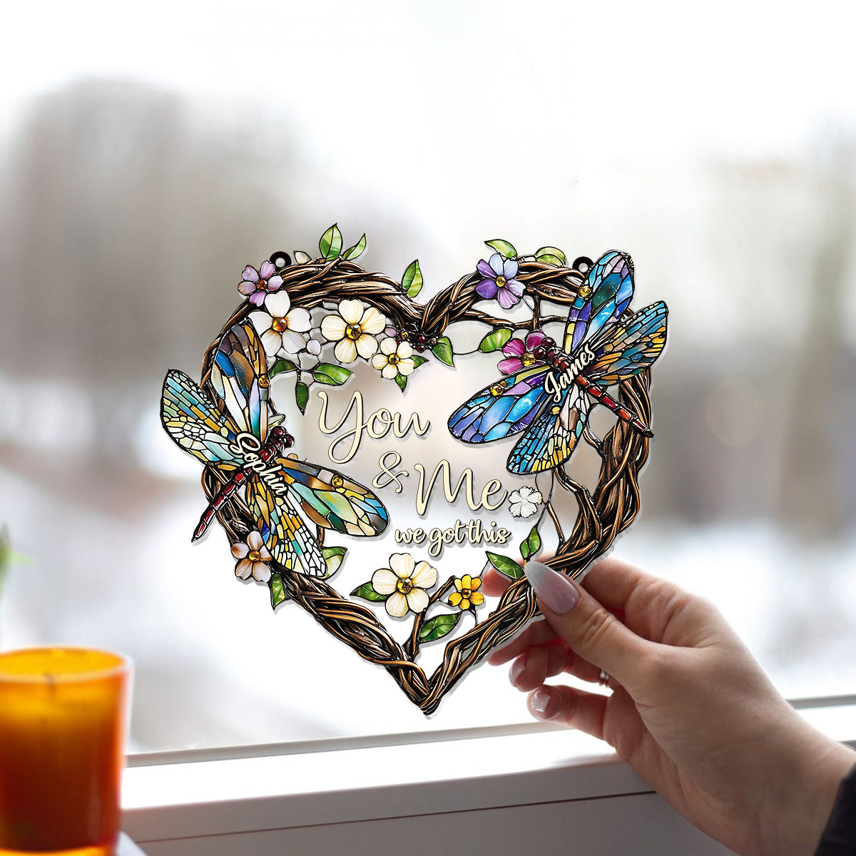 Libellenpaar – Personalisierter Libellen-Fensterhänger als Sonnenfänger 