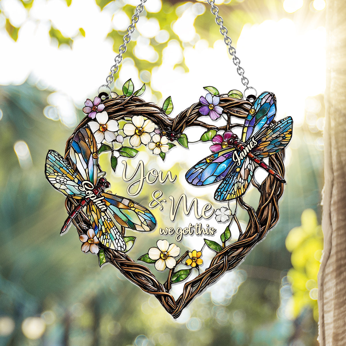 Libellenpaar – Personalisierter Libellen-Fensterhänger als Sonnenfänger 