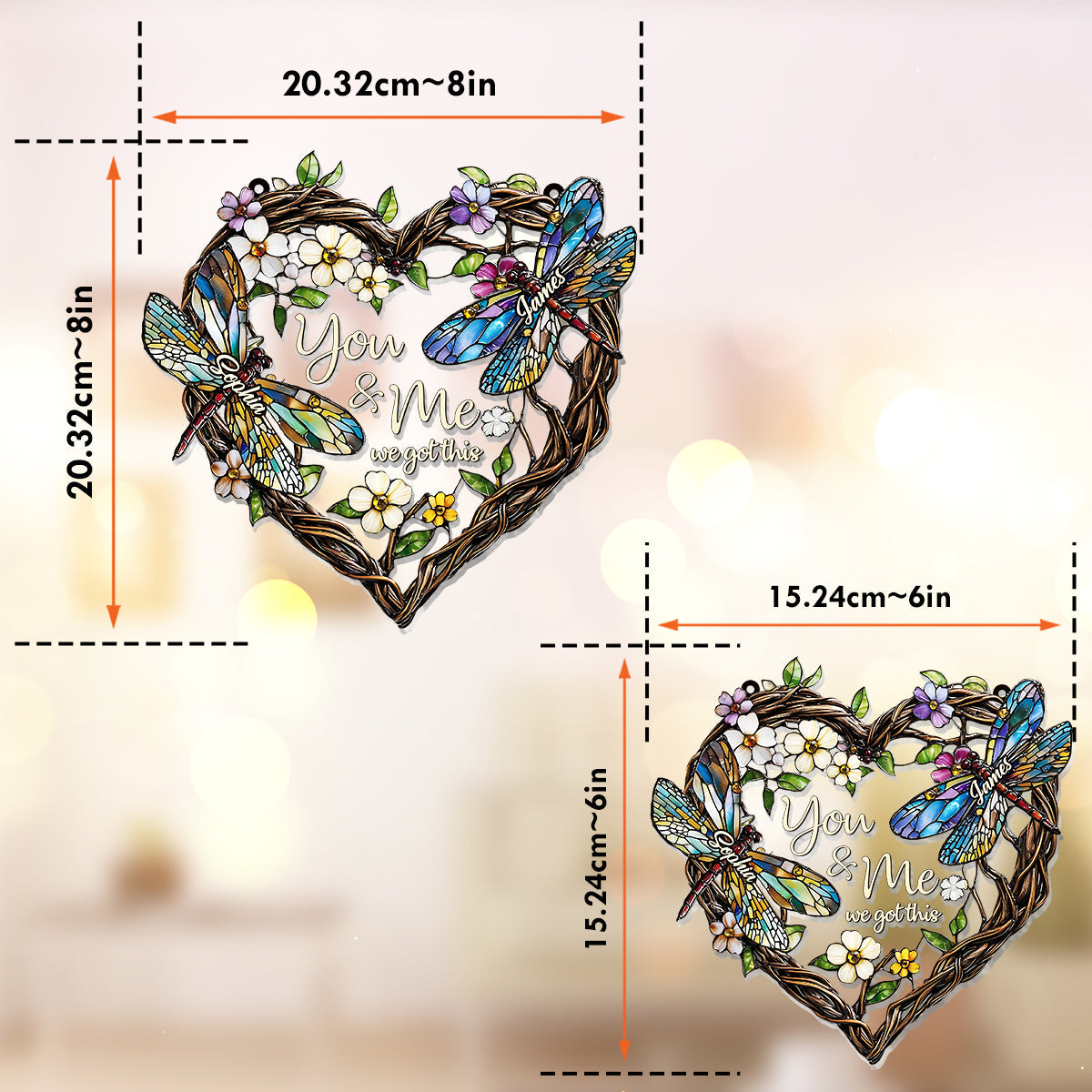 Libellenpaar – Personalisierter Libellen-Fensterhänger als Sonnenfänger 