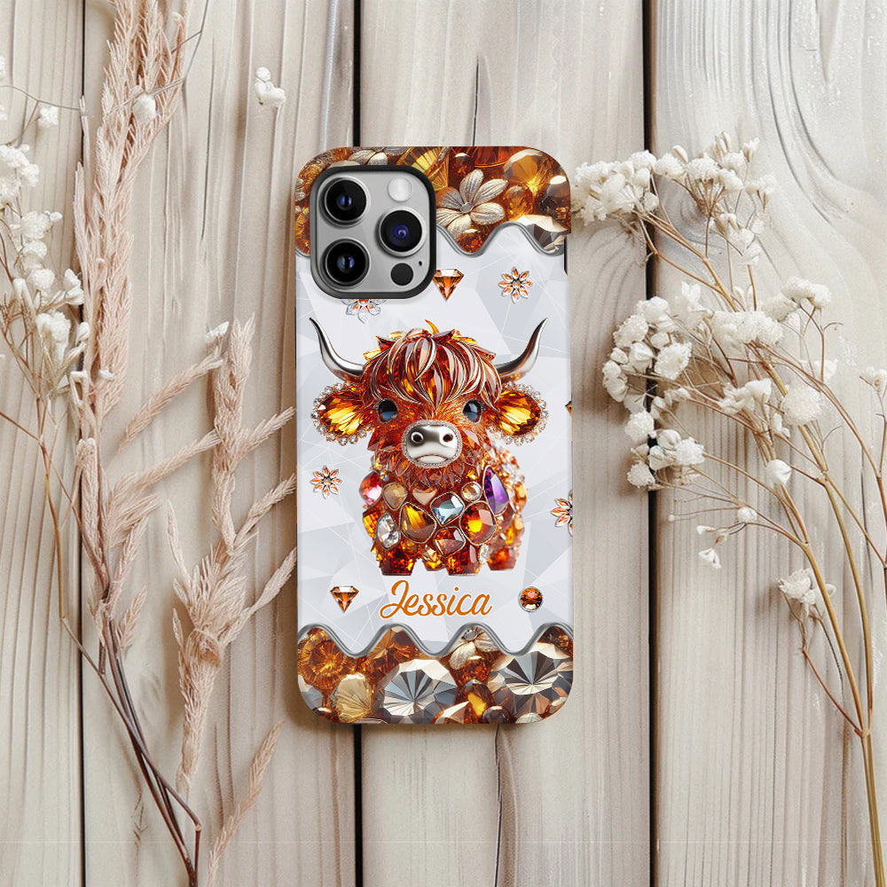 Einfach ein Mädchen, das Hochlandrinder liebt – Personalisierte Handyhülle mit Vollbilddruck
