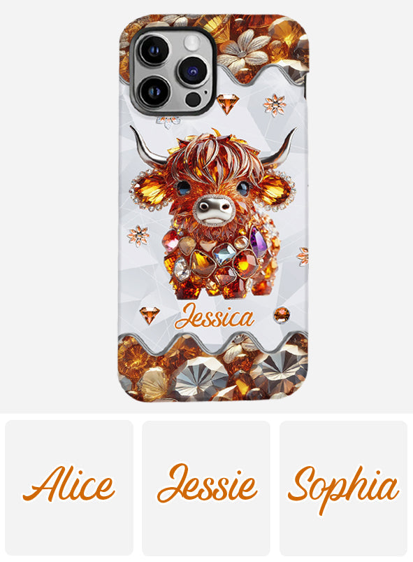 Einfach ein Mädchen, das Hochlandrinder liebt – Personalisierte Handyhülle mit Vollbilddruck