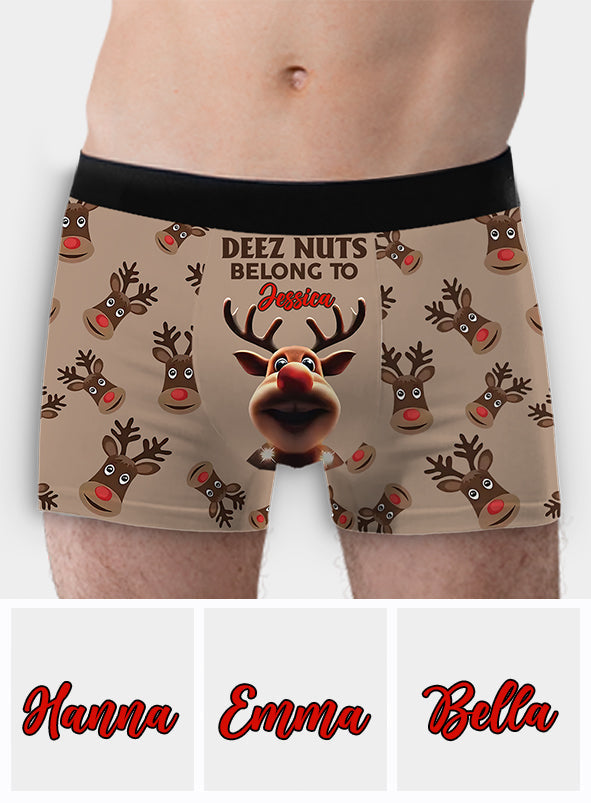 Deez Nuts Belong To Her - Personalisierte Boxershorts für Paare