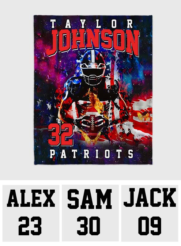 Any Name And Number - Personalized Football Blanket