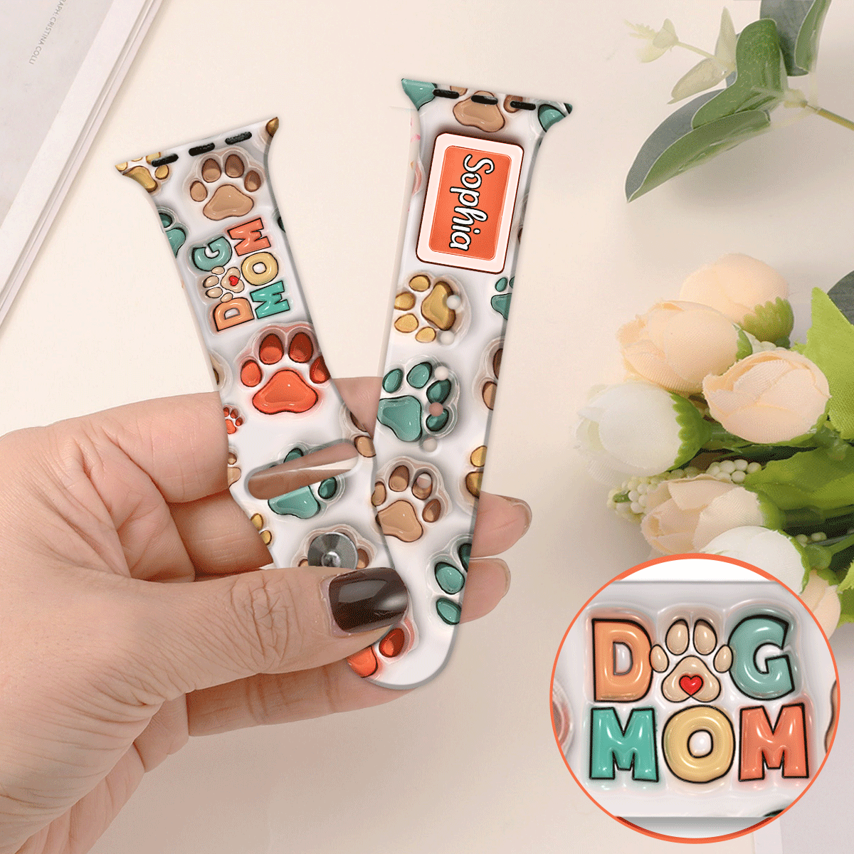 Die beste Hundemama und der beste Katzenpapa aller Zeiten – personalisiertes Apple Watch-Armband für Hunde
