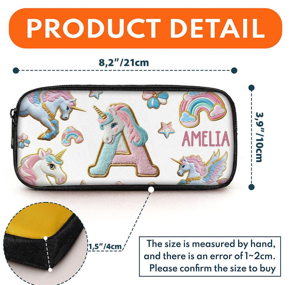 Wunderschönes Einhorn-Alphabet – personalisierter Kinderrucksack & Federmäppchen