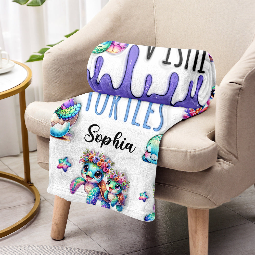 Personalisierte Schildkrötendecke für ein Mädchen, das Schildkröten liebt