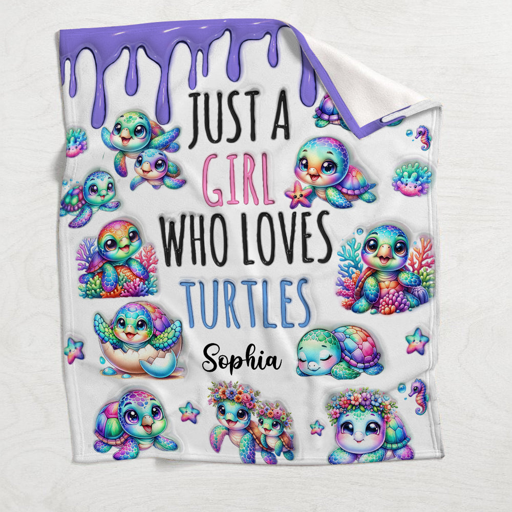 Personalisierte Schildkrötendecke für ein Mädchen, das Schildkröten liebt