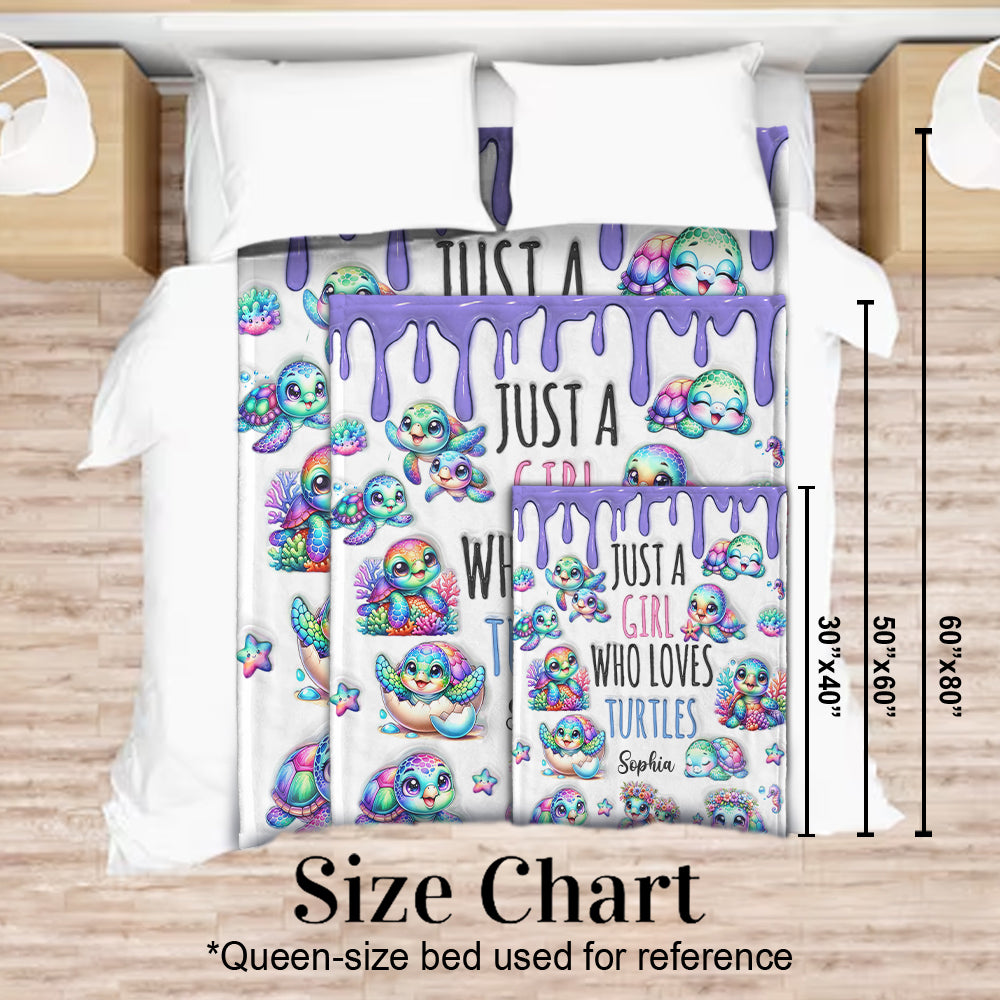 Personalisierte Schildkrötendecke für ein Mädchen, das Schildkröten liebt
