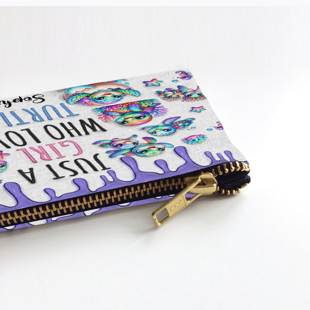 Einfach ein Mädchen, das Schildkröten liebt – personalisierte Schildkrötentasche