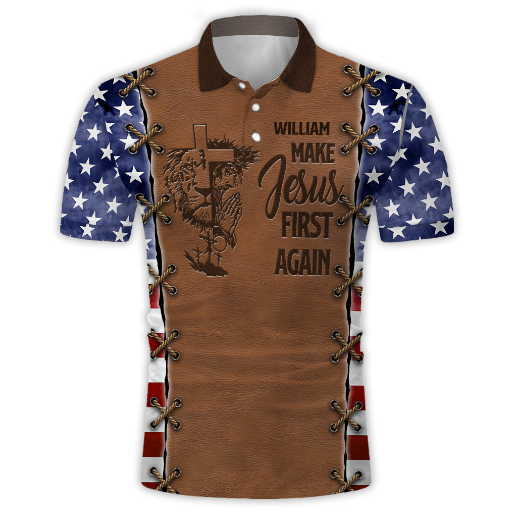 Make Jesus First Again - Personalized Christian Polo Shirt