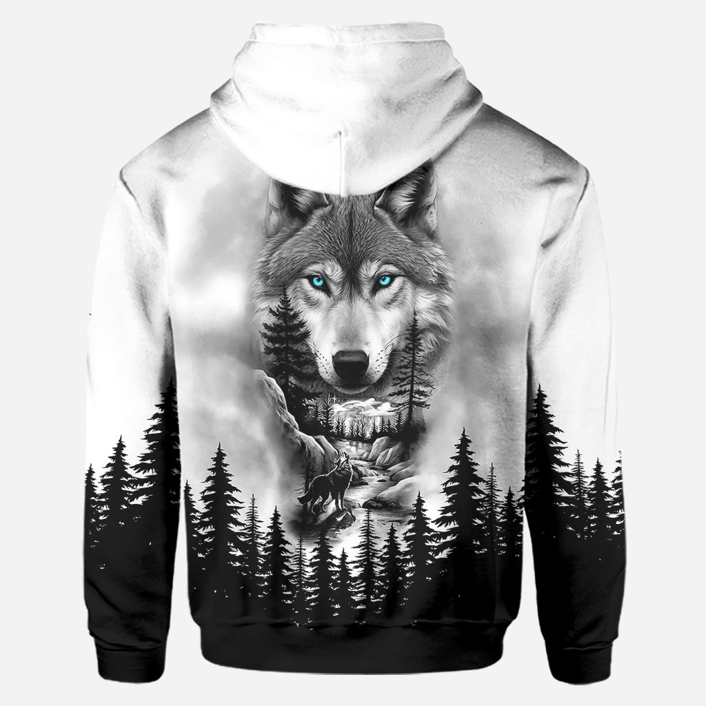 Wolf And Forest - Personalized Wolf Hoodie and Leggings