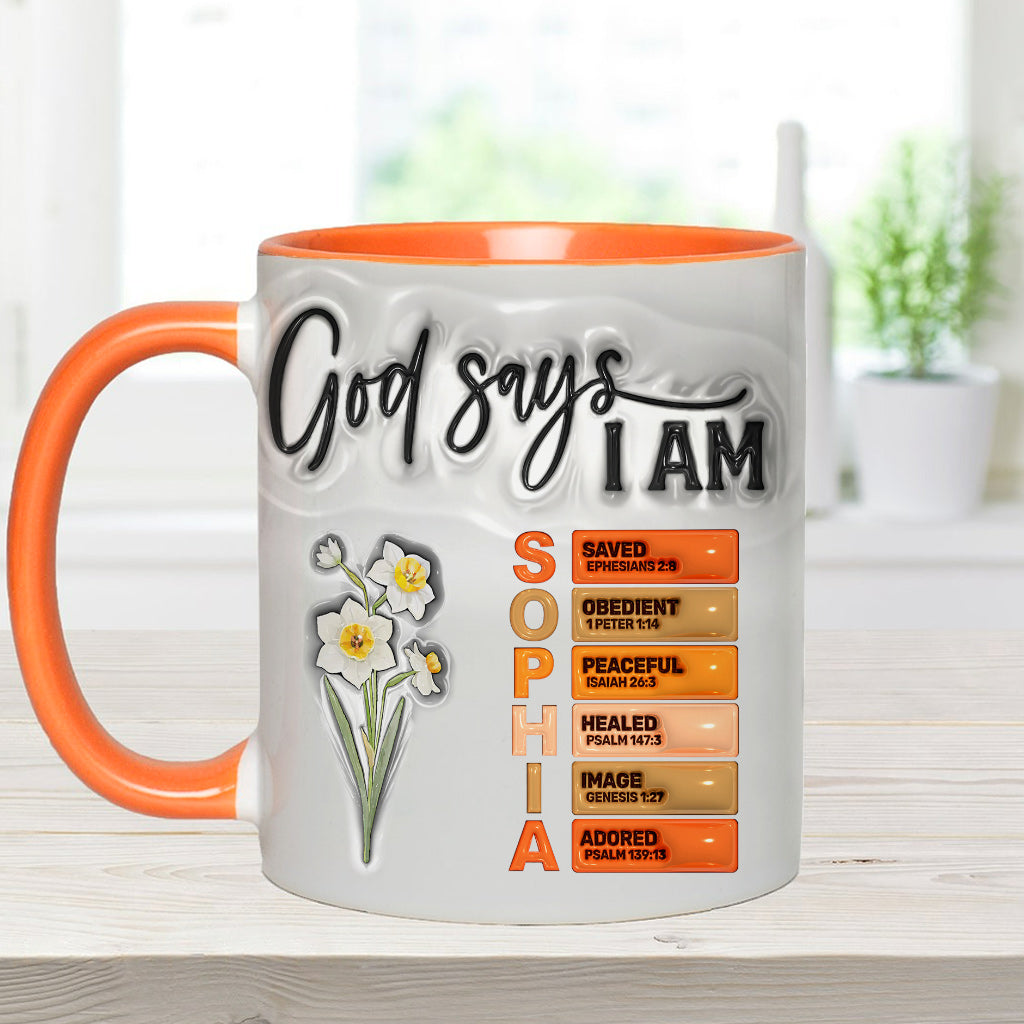 God Says I Am - Personalized Christian Accent Mug
