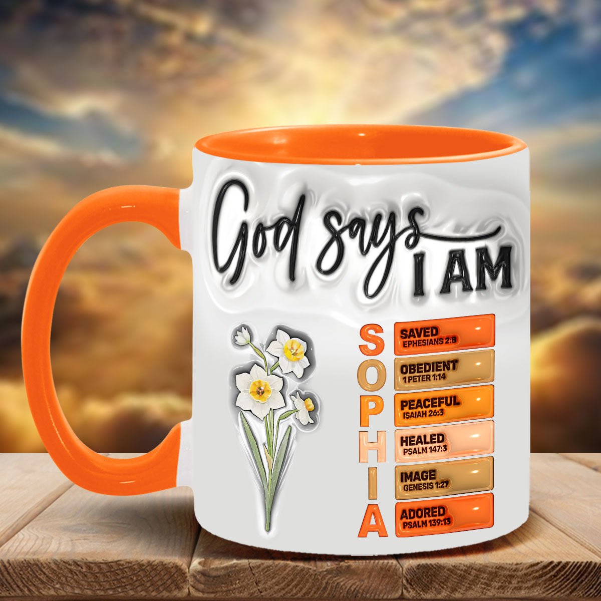God Says I Am - Personalized Christian Accent Mug