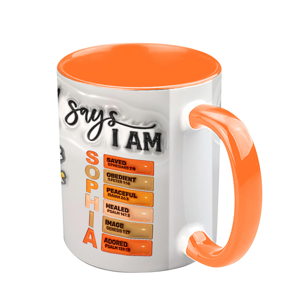 God Says I Am - Personalized Christian Accent Mug