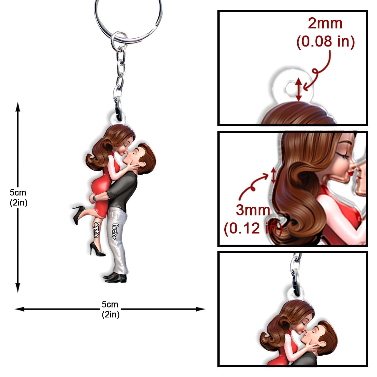 Ich liebe dich – Personalisierter Schlüsselanhänger für Paare