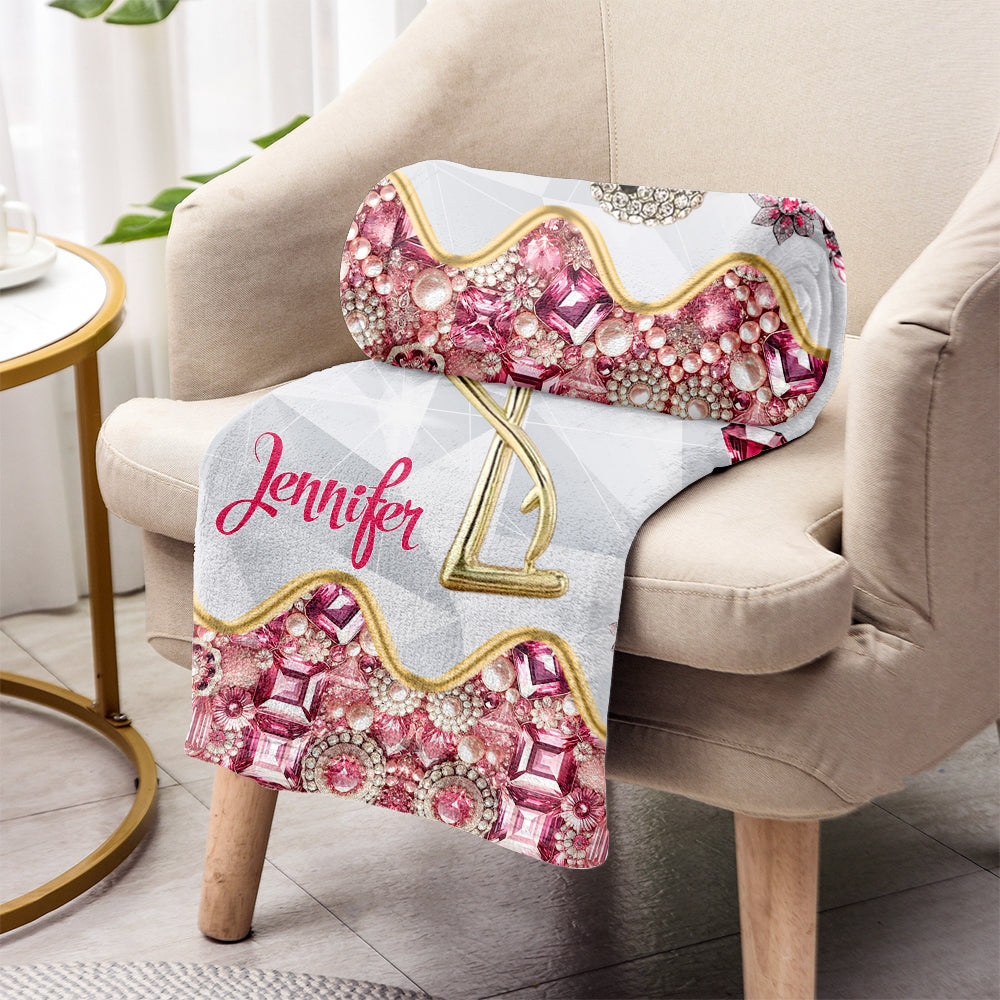 Einfach ein Mädchen, das Flamingos liebt – personalisierte Flamingodecke